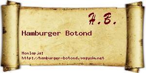 Hamburger Botond névjegykártya