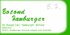 botond hamburger business card